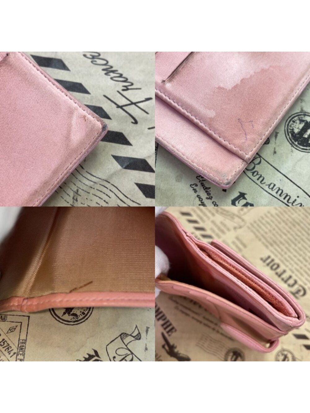 Chanel Fold Wallet Hook CC Logo Caviar Leather Pink - Picture 14 of 15